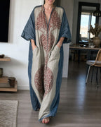 Vyla™ Loose Sleeves Ethnic Printed V-Neck Jumpsuits