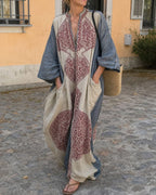 Vyla™ Loose Sleeves Ethnic Printed V-Neck Jumpsuits