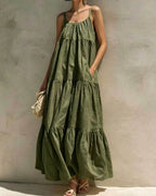 Vyla™ Boho Tiered Maxi Dress Flowy Strappy