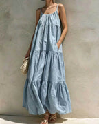 Vyla™ Boho Tiered Maxi Dress Flowy Strappy