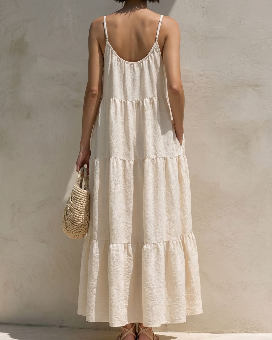 Vyla™ Boho Tiered Maxi Dress Flowy Strappy