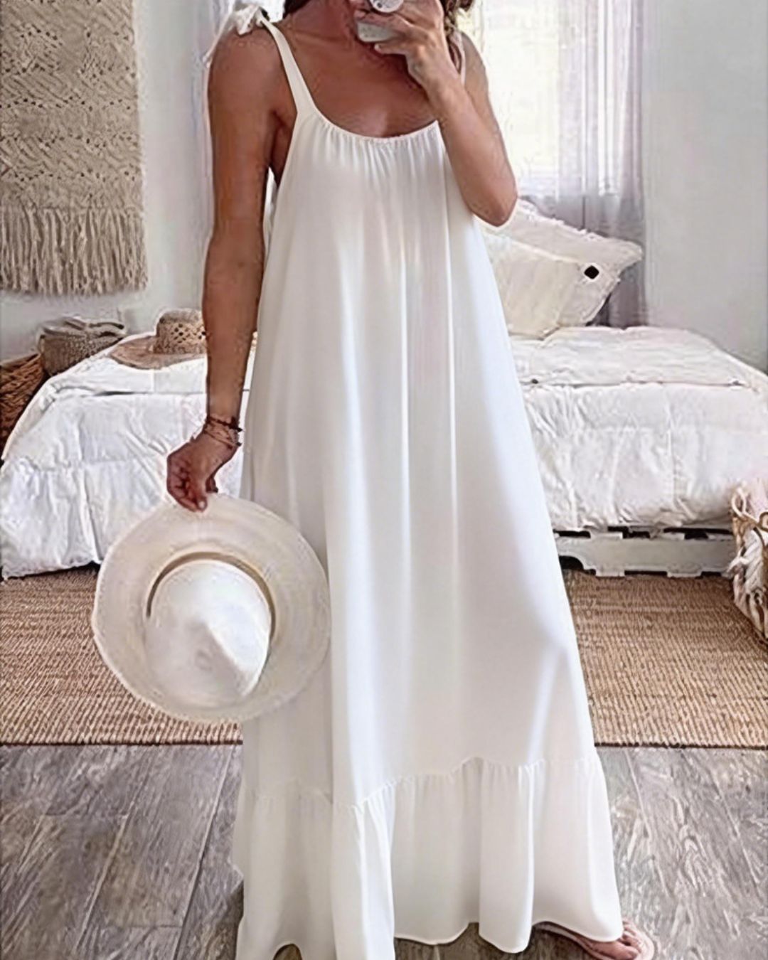 Vyla™ Sleeveless Tie Strap Flowy Maxi Dress