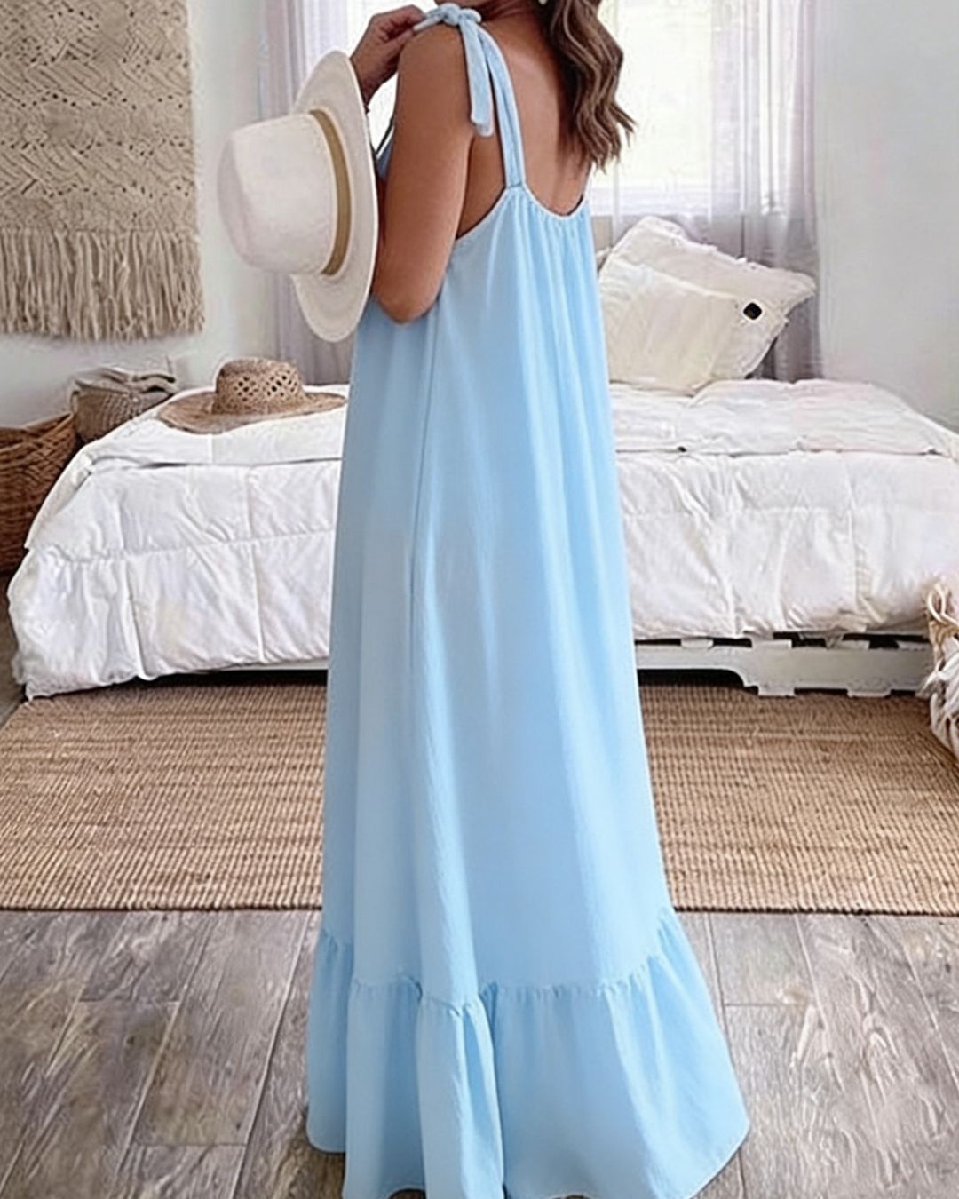 Vyla™ Sleeveless Tie Strap Flowy Maxi Dress