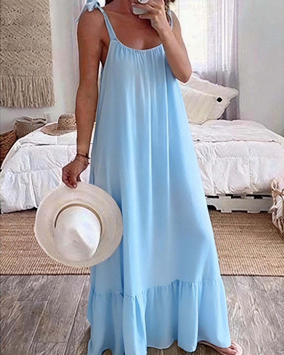 Vyla™ Sleeveless Tie Strap Flowy Maxi Dress