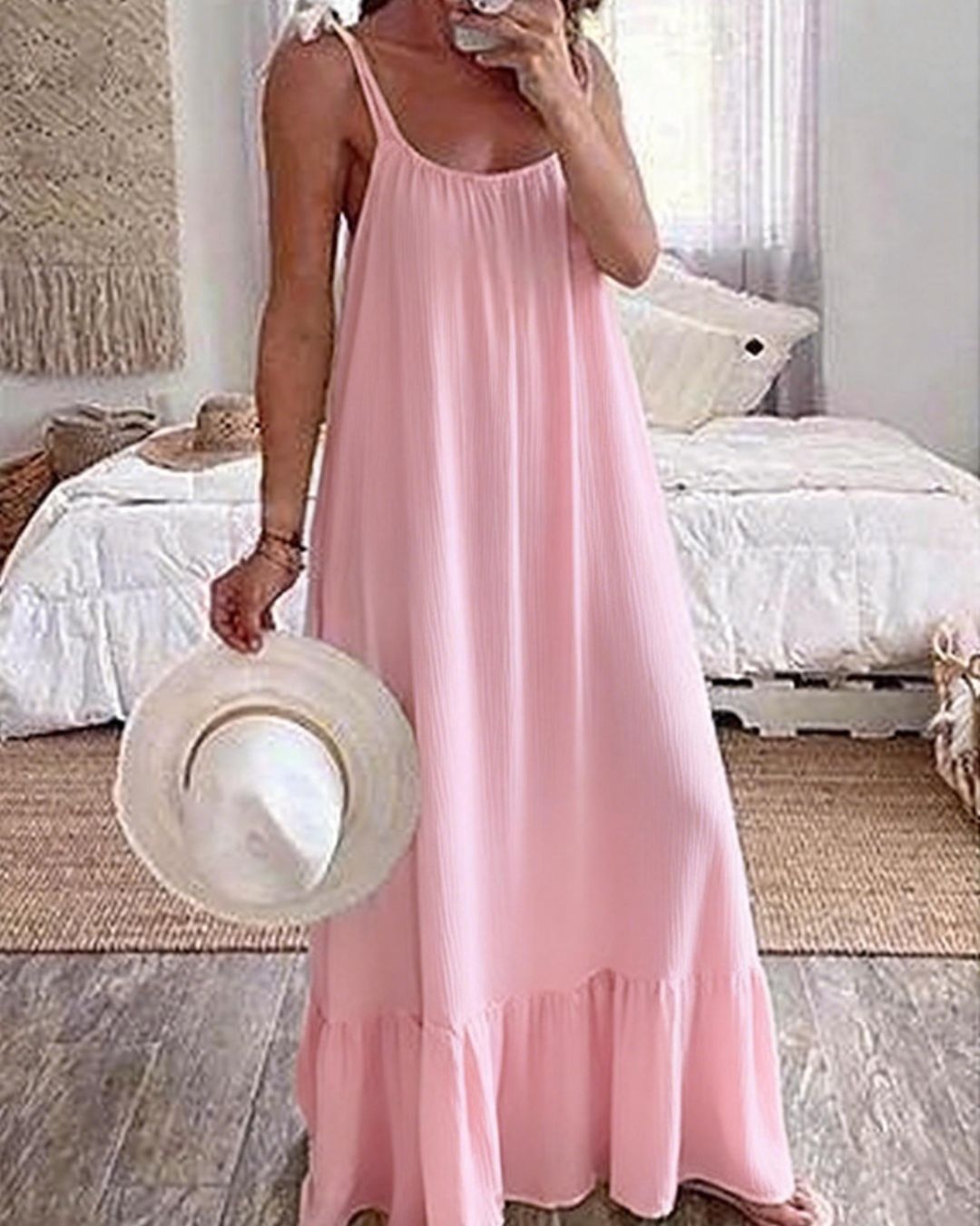 Vyla™ Sleeveless Tie Strap Flowy Maxi Dress