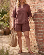 Vyla™ Effortless V-Neck Shirt and Shorts Set