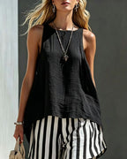 Vyla™ Flared Tank Top and Striped Shorts Set