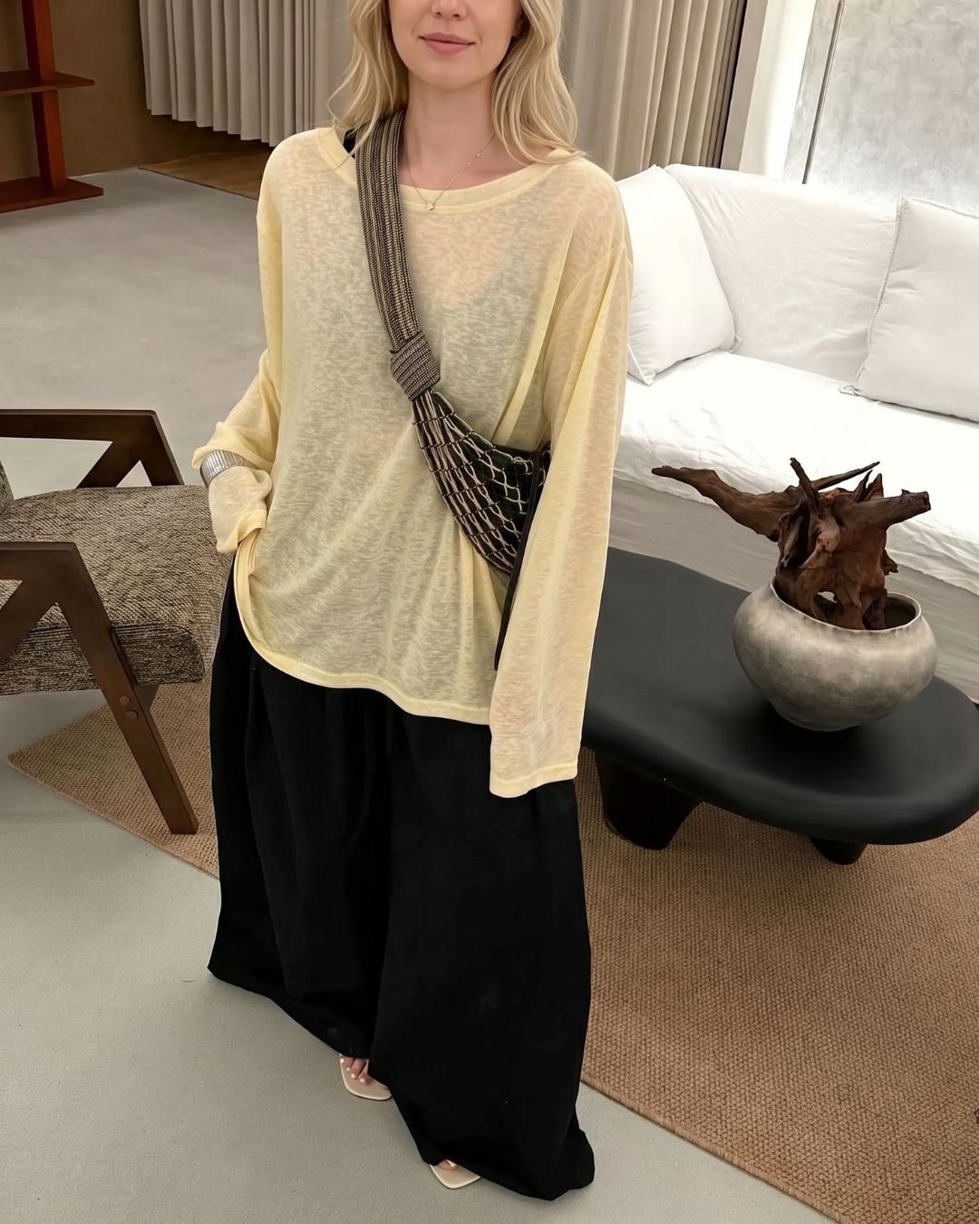 Vyla™ Lace Open-Back Statement Relaxed Fit  Basic Tee