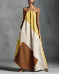 Vyla™ Boho Patchwork Halter Maxi Dress