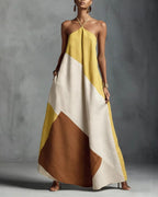 Vyla™ Boho Patchwork Halter Maxi Dress