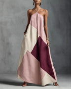 Vyla™ Boho Patchwork Halter Maxi Dress