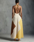 Vyla™ Boho Patchwork Halter Maxi Dress