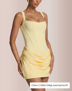 Vyla™ Square Neck Corset Ruched Mini Dress