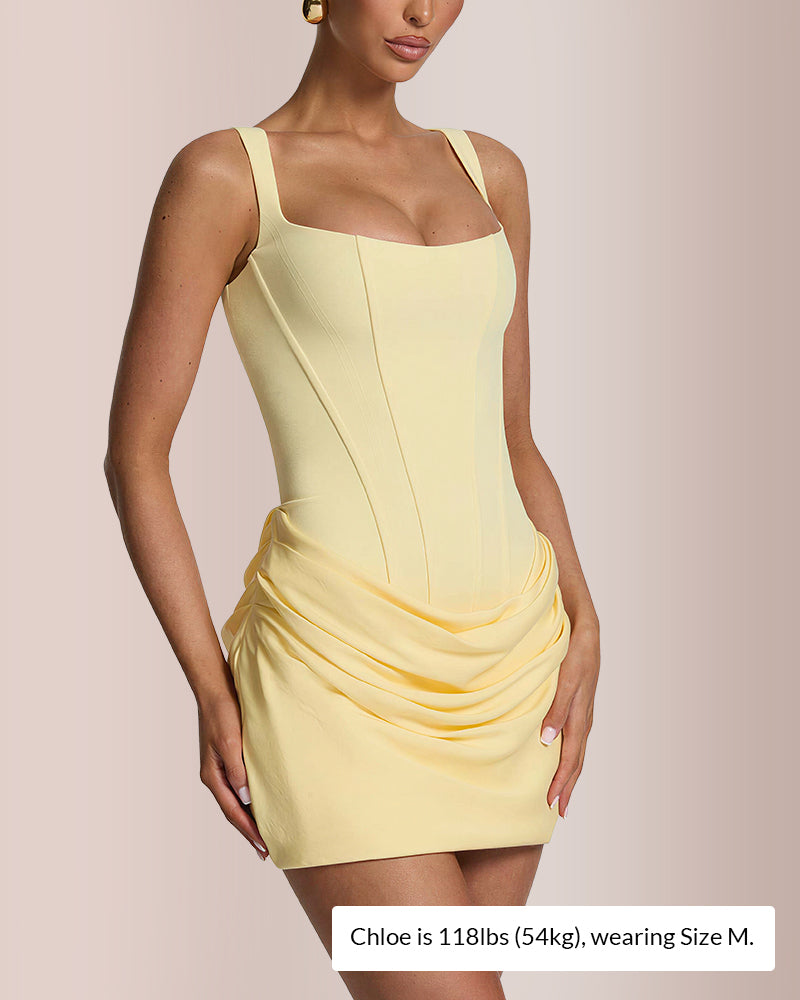 Vyla™ Square Neck Corset Ruched Mini Dress
