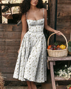 Vyla™ French Vintage Corset Midi Dress