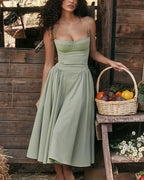 Vyla™ French Vintage Corset Midi Dress