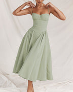 Vyla™ French Vintage Corset Midi Dress