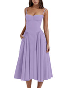 Vyla™ French Vintage Corset Midi Dress