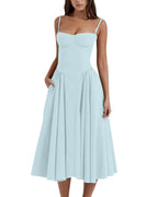 Vyla™ French Vintage Corset Midi Dress