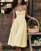 Vyla™ French Vintage Corset Midi Dress