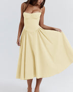 Vyla™ French Vintage Corset Midi Dress