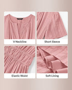 Vyla™ V-Neck Smocked Puff Sleeve Tiered Maxi Dress