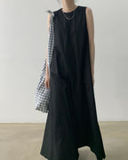 Vyla™ Chic Loose Fit Tank Dress Sleeveless Maxi Dresses