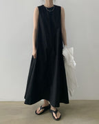 Vyla™ Chic Loose Fit Tank Dress Sleeveless Maxi Dresses