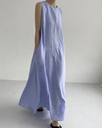 Vyla™ Chic Loose Fit Tank Dress Sleeveless Maxi Dresses