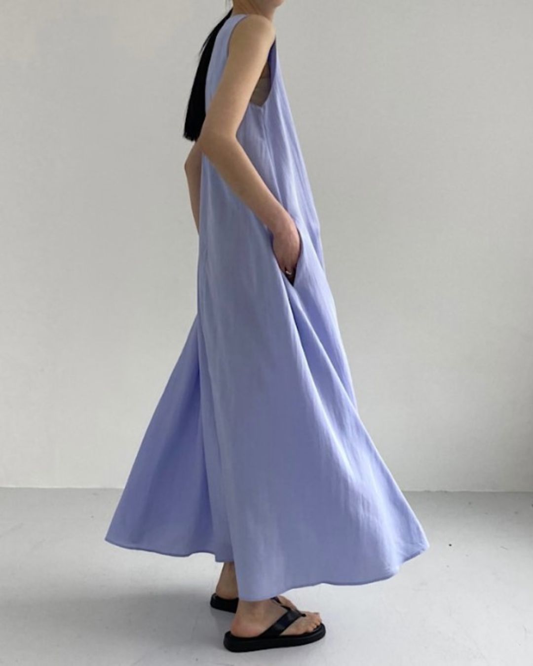 Vyla™ Chic Loose Fit Tank Dress Sleeveless Maxi Dresses