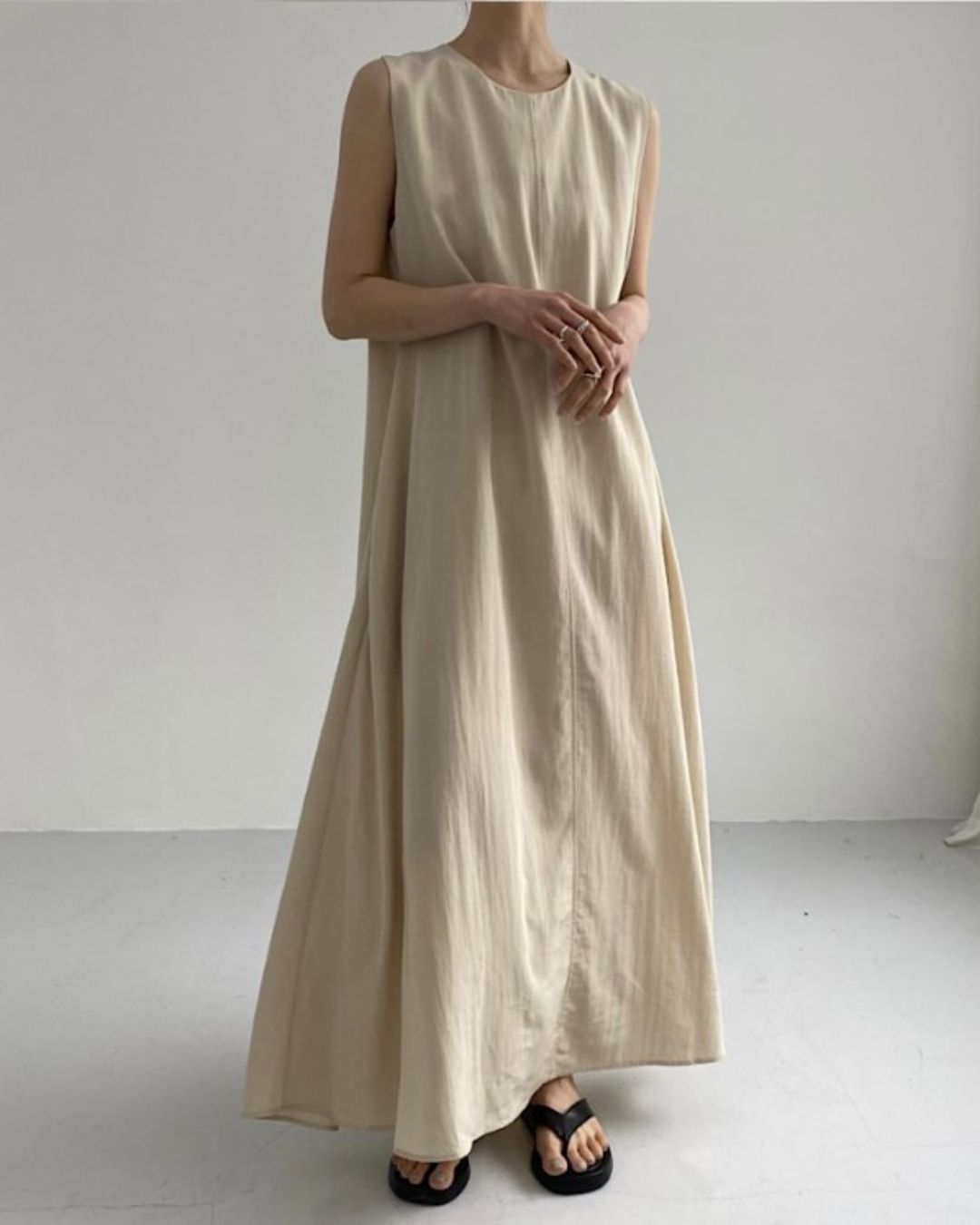 Vyla™ Chic Loose Fit Tank Dress Sleeveless Maxi Dresses