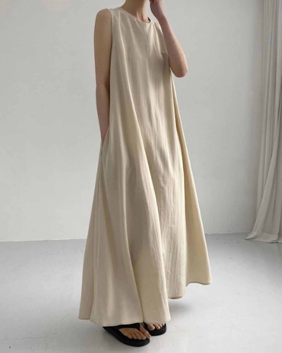 Vyla™ Chic Loose Fit Tank Dress Sleeveless Maxi Dresses