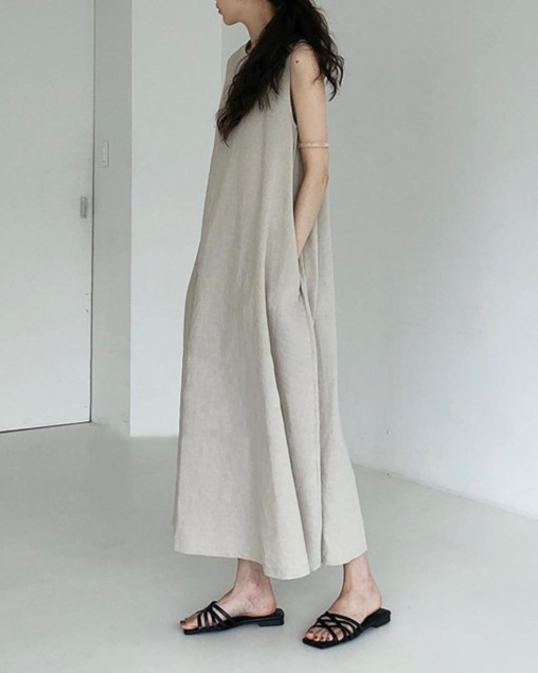 Vyla™ Chic Loose Fit Tank Dress Sleeveless Maxi Dresses