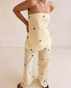 Vyla™  Strapless Polka Dot Top and Pants Set