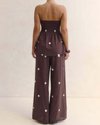 Vyla™  Strapless Polka Dot Top and Pants Set