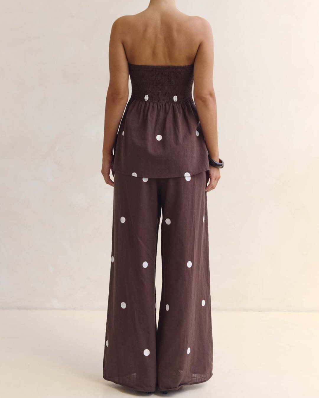 Aloveta™  Strapless Polka Dot Top and Pants Set