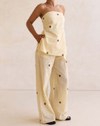 Vyla™  Strapless Polka Dot Top and Pants Set