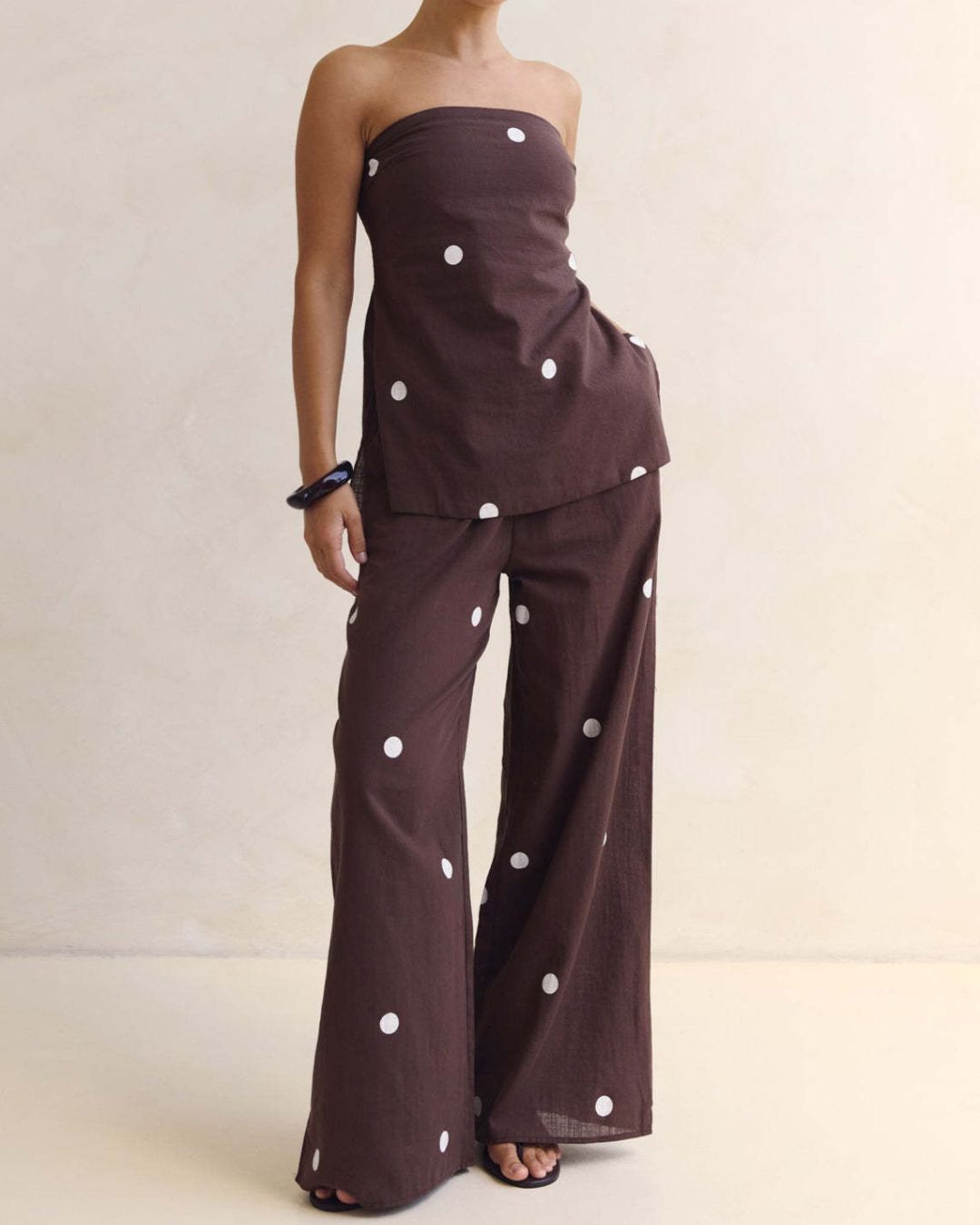 Aloveta™  Strapless Polka Dot Top and Pants Set