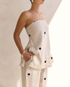 Vyla™  Strapless Polka Dot Top and Pants Set
