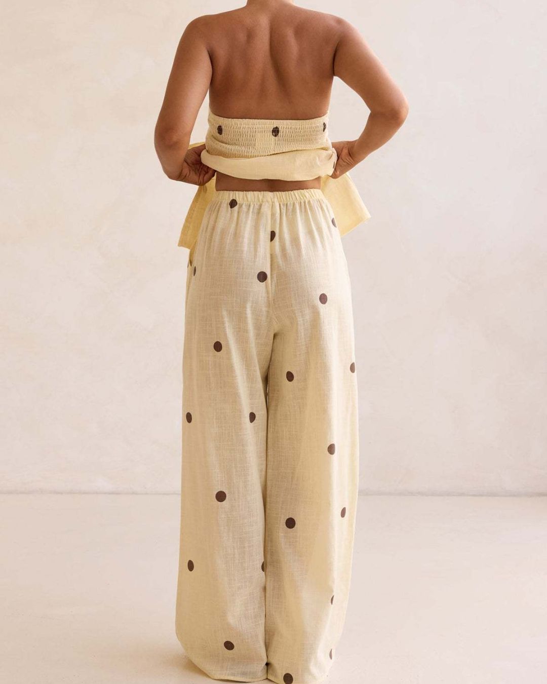 Vyla™  Strapless Polka Dot Top and Pants Set