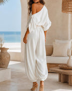 Vyla™  Off-White Off-Shoulder Two-Piece Set