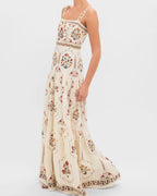 Vyla™ Manor Tiered Floral-Print Linen Maxi Dress