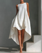 Vyla™ Sleeveless Round Neck Irregular Casual Midi Dress