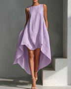 Vyla™ Sleeveless Round Neck Irregular Casual Midi Dress
