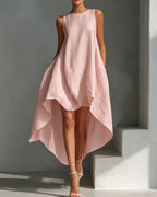 Vyla™ Sleeveless Round Neck Irregular Casual Midi Dress
