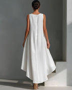 Vyla™ Sleeveless Round Neck Irregular Casual Midi Dress