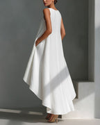 Vyla™ Sleeveless Round Neck Irregular Casual Midi Dress
