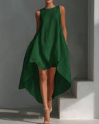 Vyla™ Sleeveless Round Neck Irregular Casual Midi Dress