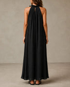 Vyla™ Breezy Halter Neck Ruffle Maxi Dress