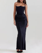 Vyla™ Strapless Corset Ruched Maxi Evening Gown